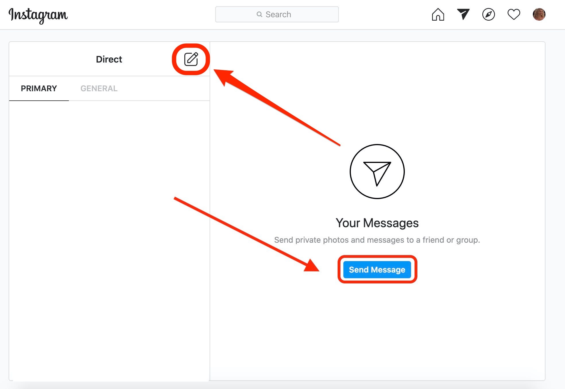 Check direct messages and group messages