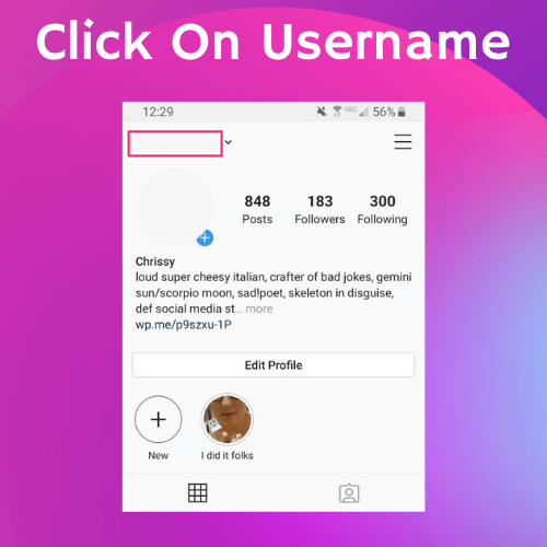 Click on Username