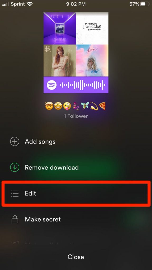 How To Change Playlist Picture On Spotify on iPhone Step2