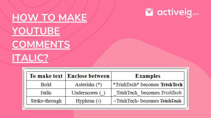 How To Make YouTube Comments Italic
