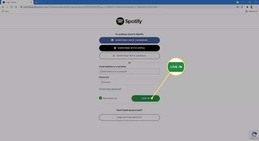 How to change Spotify password Step 2