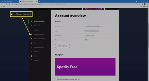 How to change Spotify password Step 4