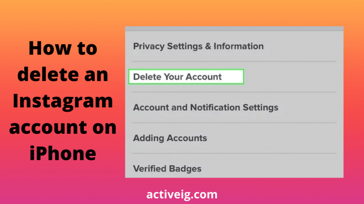 How to delete an Instagram account on iPhone