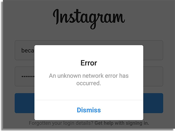 Instagram Network Issue