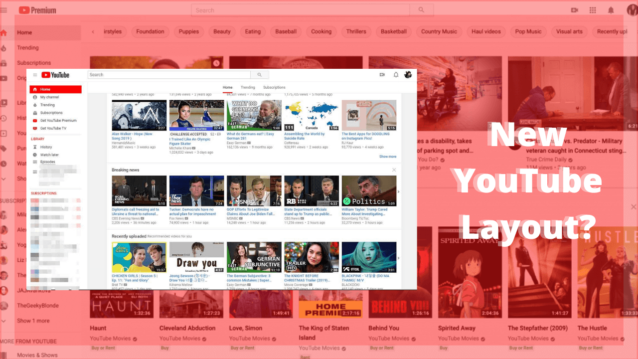 New YouTube Layout