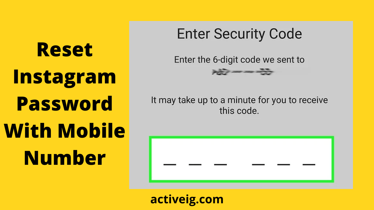 Reset Instagram Password With Mobile Number