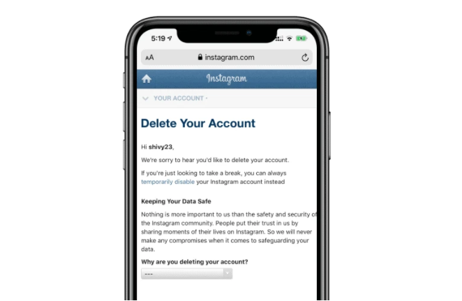 Steps to Delete Instagram Account Permanently