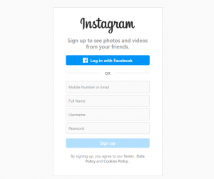 Sign up for Instagram without app