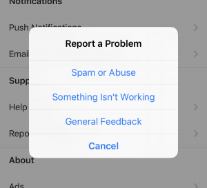 Report a Problem on Instagram