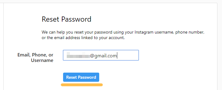 Reset Instagram Password Step 2