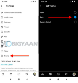 Step to put Instagram on Dark Mode